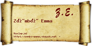 Zámbó Emma névjegykártya