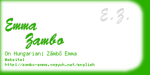 emma zambo business card
