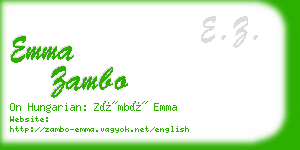 emma zambo business card